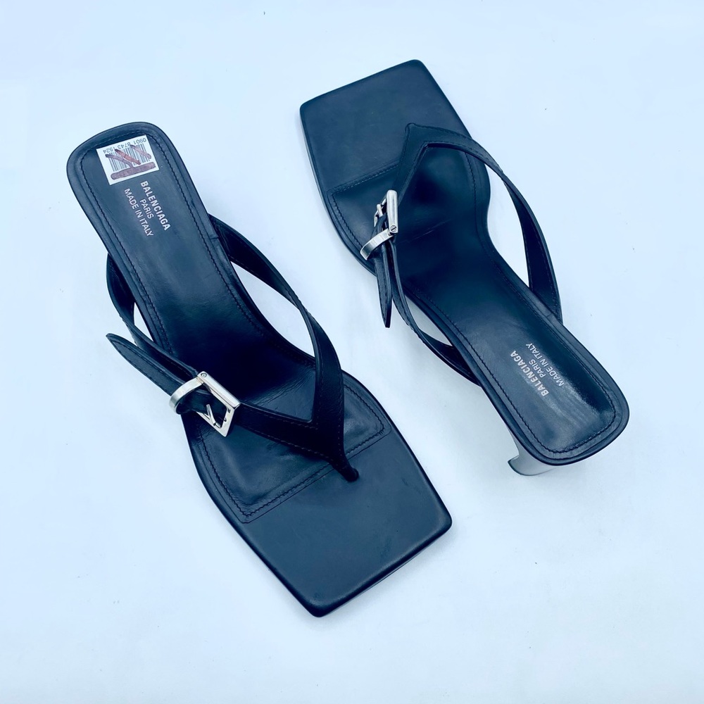Balenciaga Bel Air Black Leather Sandals